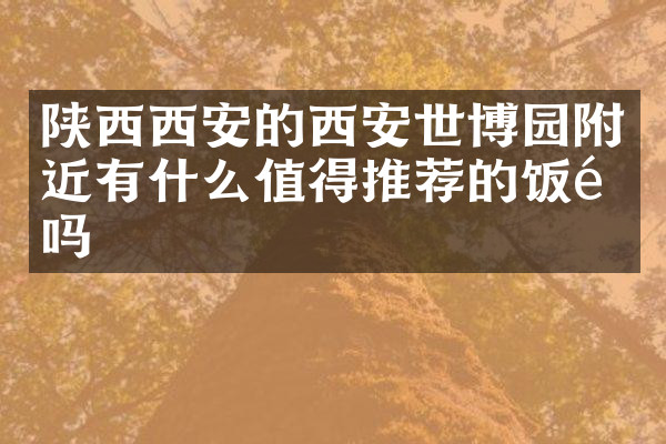 陕西西安的西安世博园附近有什么值得推荐的饭馆吗