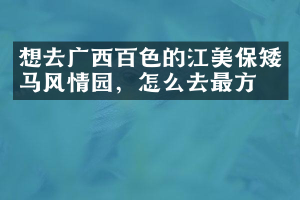 想去广西百色的江美保矮马风情园，怎么去最方便