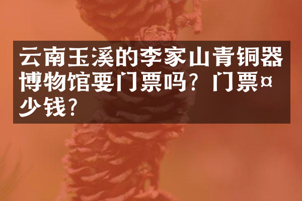 云南玉溪的李家山青铜器博物馆要门票吗？门票多少钱？