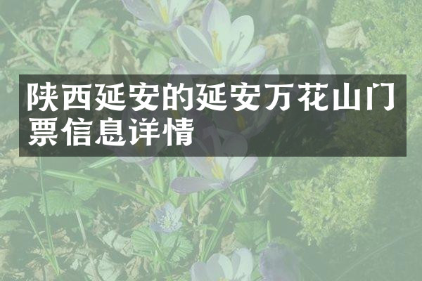 陕西延安的延安万花山门票信息详情