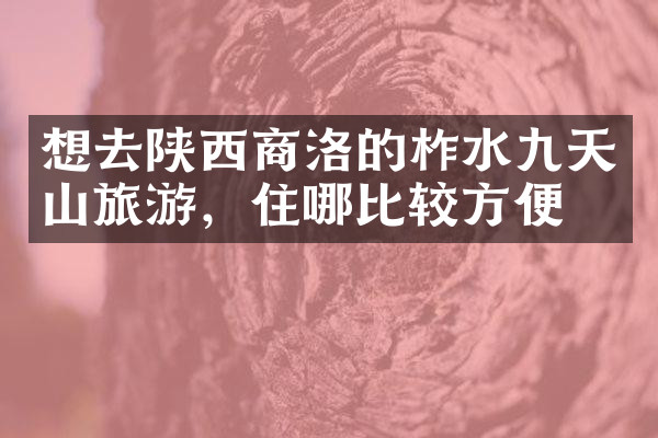 想去陕西商洛的柞水九天山旅游，住哪比较方便