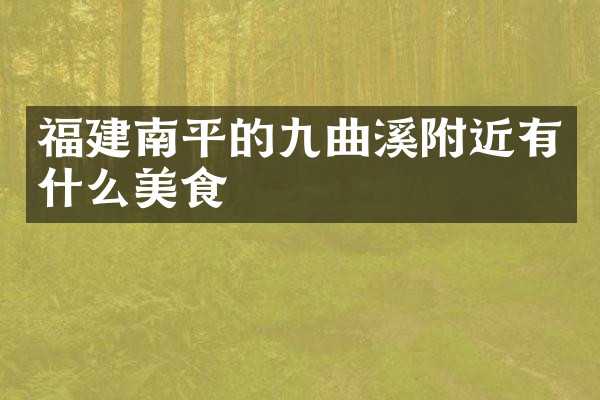 福建南平的九曲溪附近有什么美食
