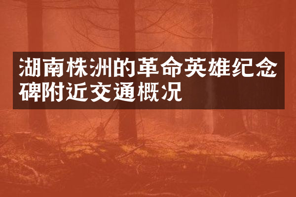 湖南株洲的革命英雄纪念碑附近交通概况