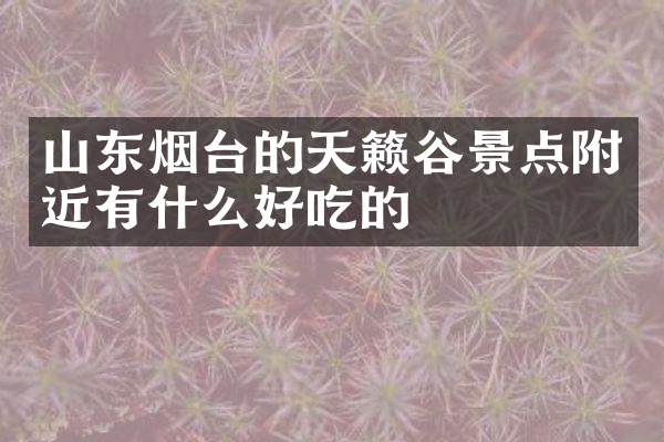 山东烟台的天籁谷景点附近有什么好吃的