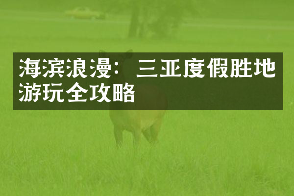 海滨浪漫：三亚度假胜地游玩全攻略