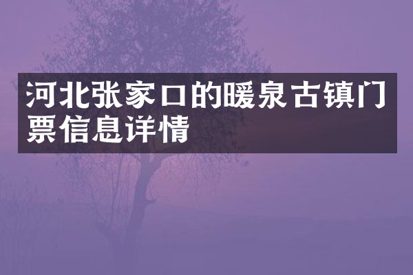 河北张家口的暖泉古镇门票信息详情