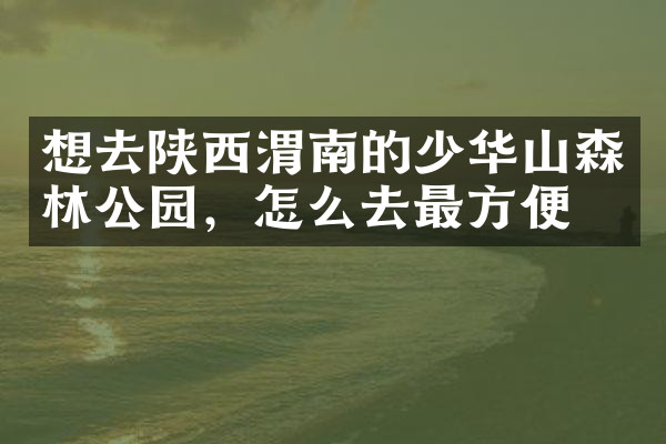 想去陕西渭南的少华山森林公园，怎么去最方便