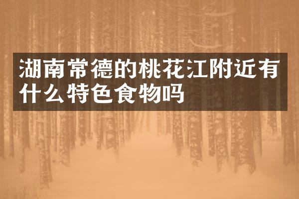 湖南常德的桃花江附近有什么特色食物吗