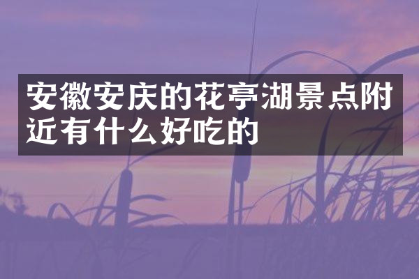 安徽安庆的花亭湖景点附近有什么好吃的