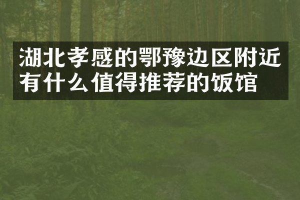 湖北孝感的鄂豫边区附近有什么值得推荐的饭馆吗