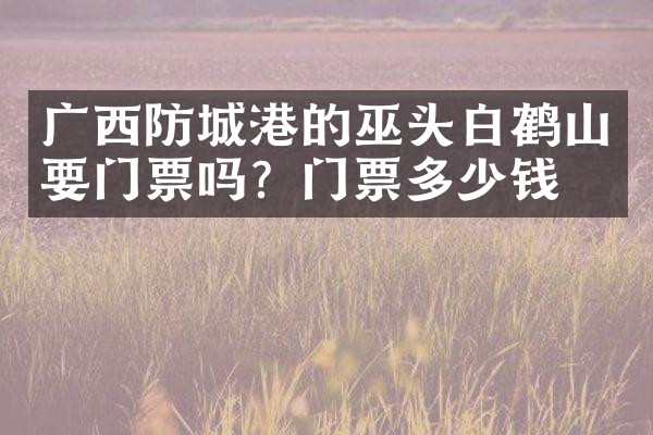 广西防城港的巫头白鹤山要门票吗？门票多少钱？
