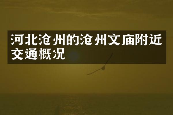 河北沧州的沧州文庙附近交通概况
