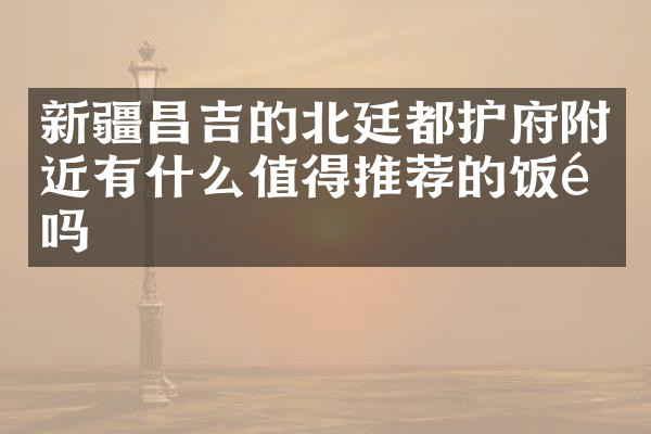 新疆昌吉的北廷都护府附近有什么值得推荐的饭馆吗
