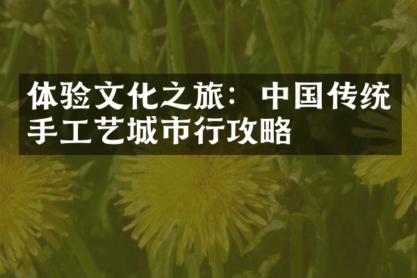 体验文化之旅：中国传统手工艺城市行攻略