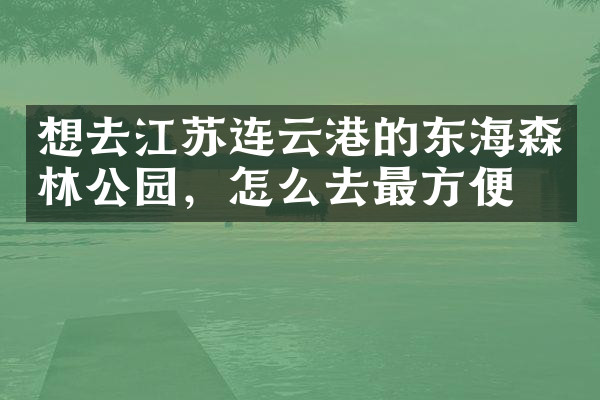 想去江苏连云港的东海森林公园，怎么去最方便