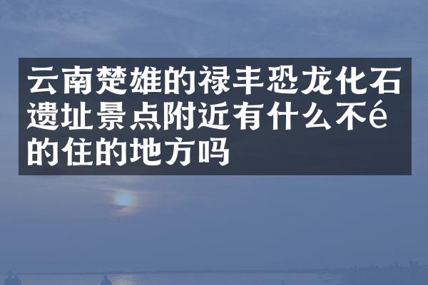 云南楚雄的禄丰恐龙化石遗址景点附近有什么不错的住的地方吗