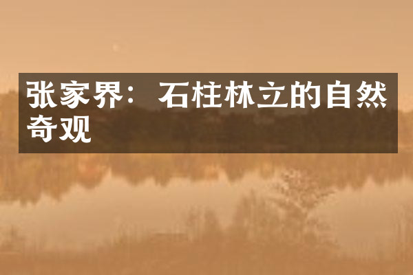 张家界：石柱林立的自然奇观
