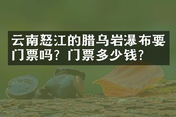 云南怒江的腊乌岩瀑布要门票吗？门票多少钱？