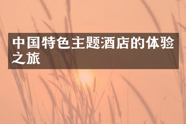 中国特色主题酒店的体验之旅