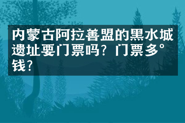 内蒙古阿拉善盟的黑水城遗址要门票吗？门票多少钱？