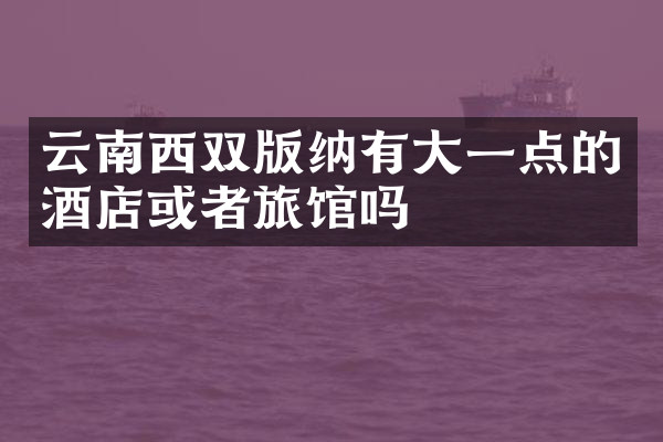 云南西双版纳有大一点的酒店或者旅馆吗