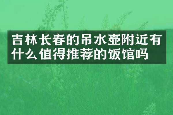 吉林长春的吊水壶附近有什么值得推荐的饭馆吗