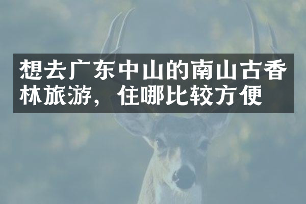 想去广东中山的南山古香林旅游，住哪比较方便