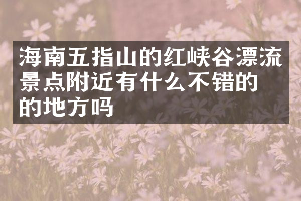 海南五指山的红峡谷漂流景点附近有什么不错的住的地方吗