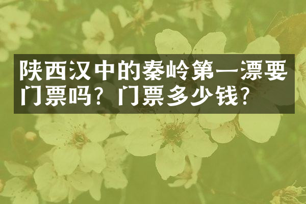 陕西汉中的秦岭第一漂要门票吗？门票多少钱？