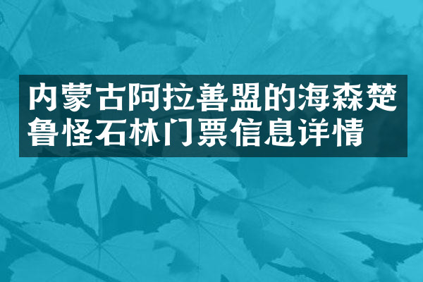 内蒙古阿拉善盟的海森楚鲁怪石林门票信息详情