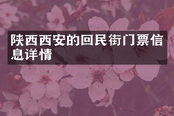 陕西西安的回民街门票信息详情