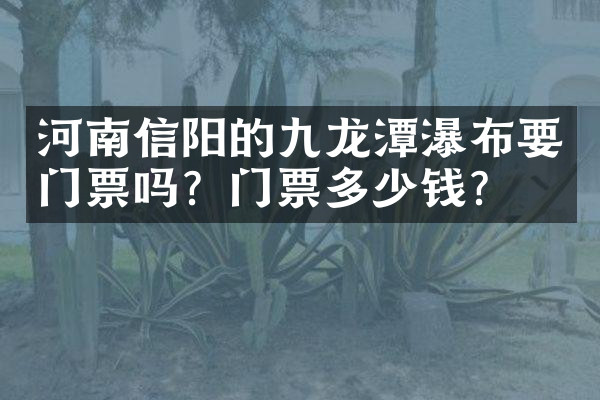河南信阳的九龙潭瀑布要门票吗？门票多少钱？