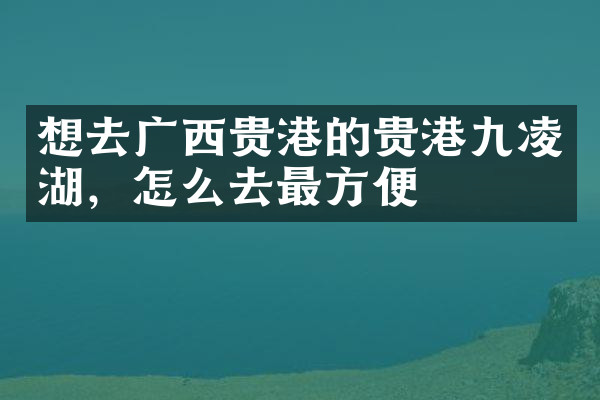想去广西贵港的贵港九凌湖，怎么去最方便