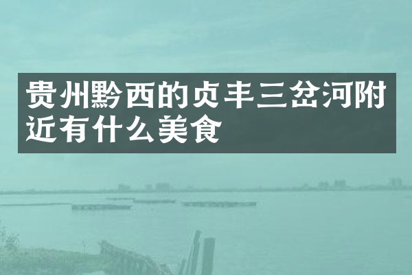 贵州黔西的贞丰三岔河附近有什么美食