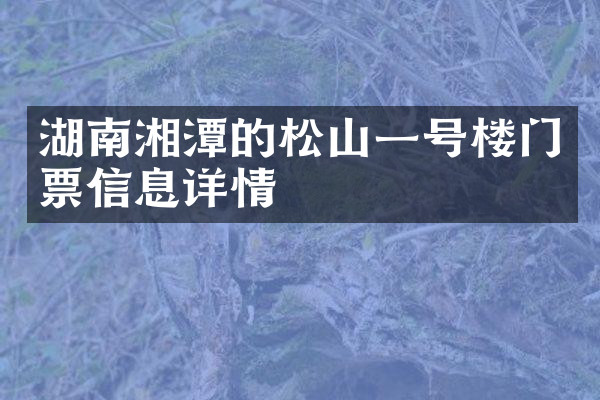 湖南湘潭的松山一号楼门票信息详情