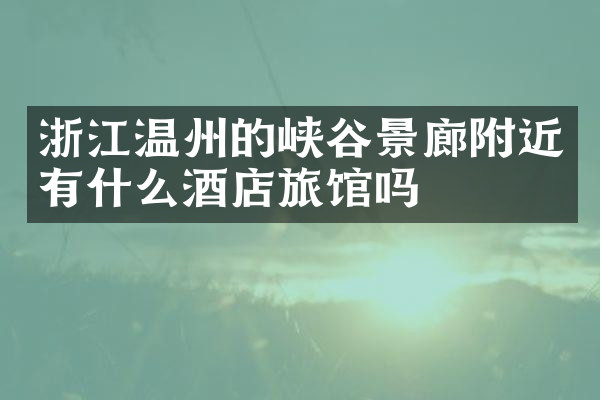 浙江温州的峡谷景廊附近有什么酒店旅馆吗
