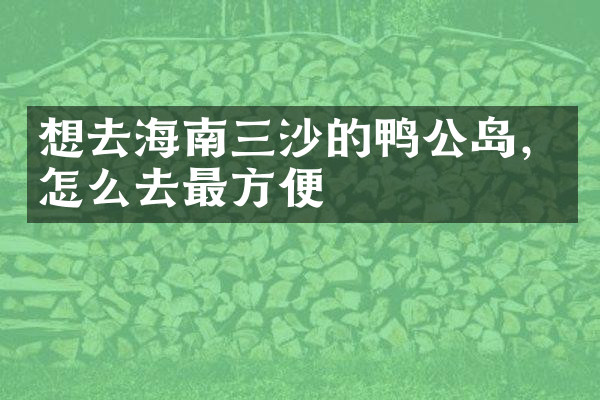 想去海南三沙的鸭公岛，怎么去最方便