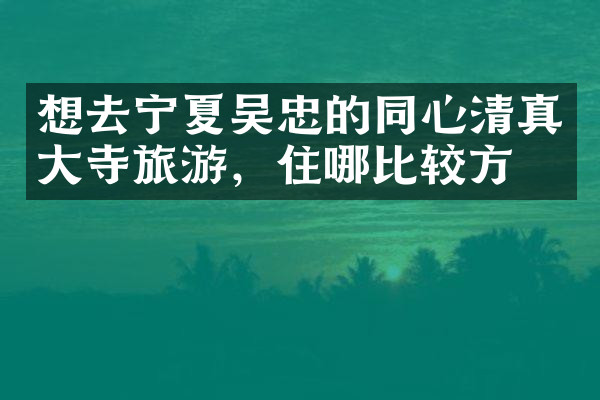 想去宁夏吴忠的同心清真大寺旅游，住哪比较方便