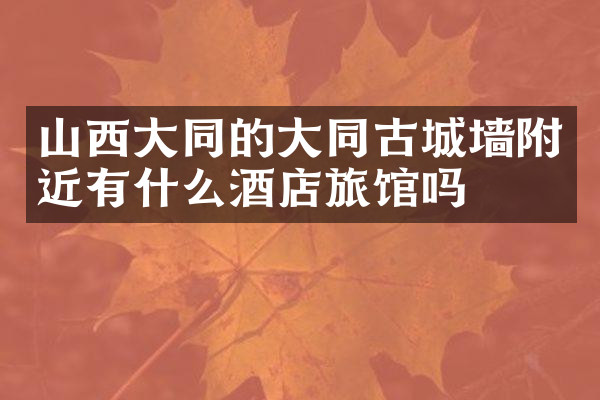 山西大同的大同古城墙附近有什么酒店旅馆吗