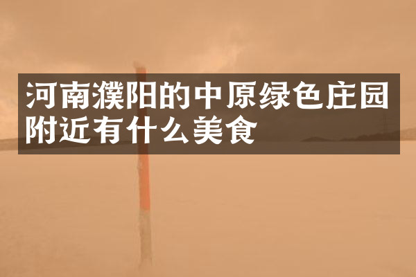 河南濮阳的中原绿色庄园附近有什么美食