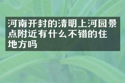 河南开封的清明上河园景点附近有什么不错的住的地方吗