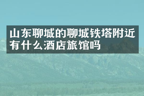 山东聊城的聊城铁塔附近有什么酒店旅馆吗