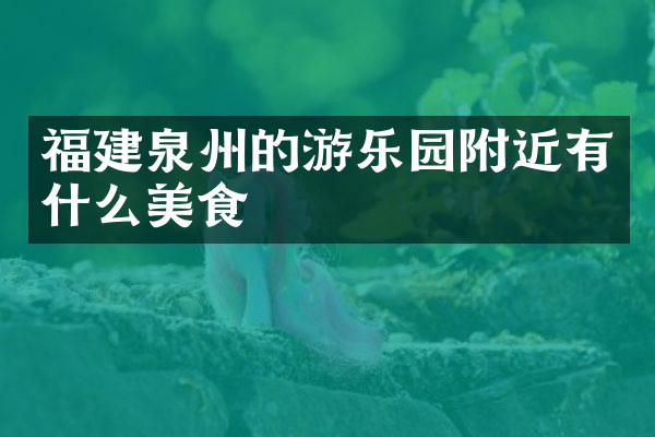 福建泉州的游乐园附近有什么美食