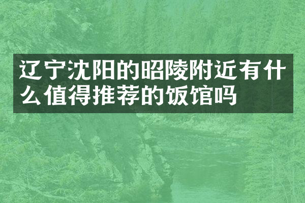 辽宁沈阳的昭陵附近有什么值得推荐的饭馆吗
