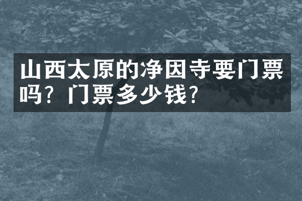 山西太原的净因寺要门票吗？门票多少钱？
