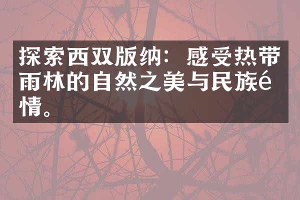 探索西双版纳：感受热带雨林的自然之美与民族风情。