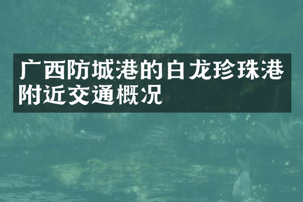 广西防城港的白龙珍珠港附近交通概况
