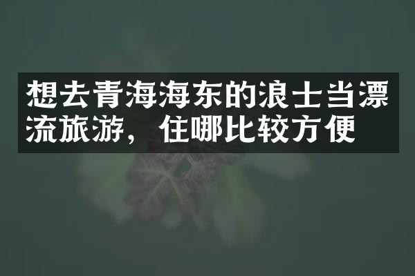 想去青海海东的浪士当漂流旅游，住哪比较方便