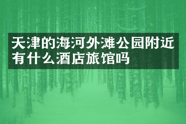 天津的海河外滩公园附近有什么酒店旅馆吗