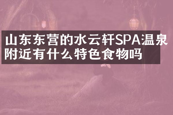 山东东营的水云轩SPA温泉附近有什么特色食物吗